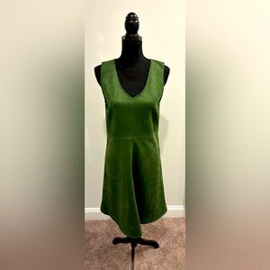 Agnes & Dora Leaf Faux Suede A-Line Dress - Size Medium